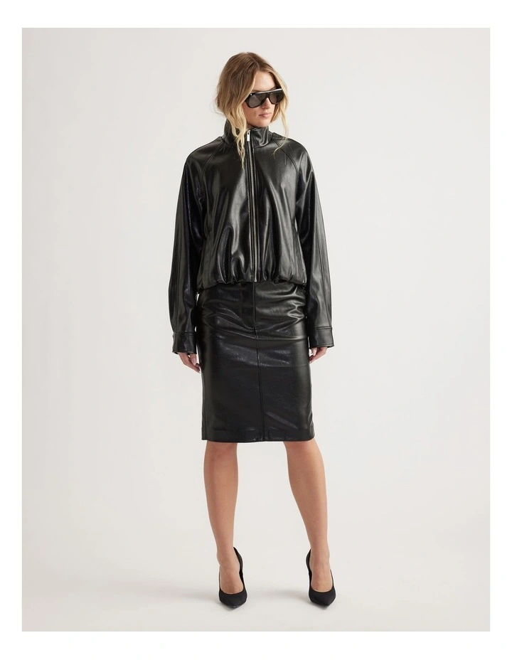 Ari Faux Leather Bomber Jacket image 1