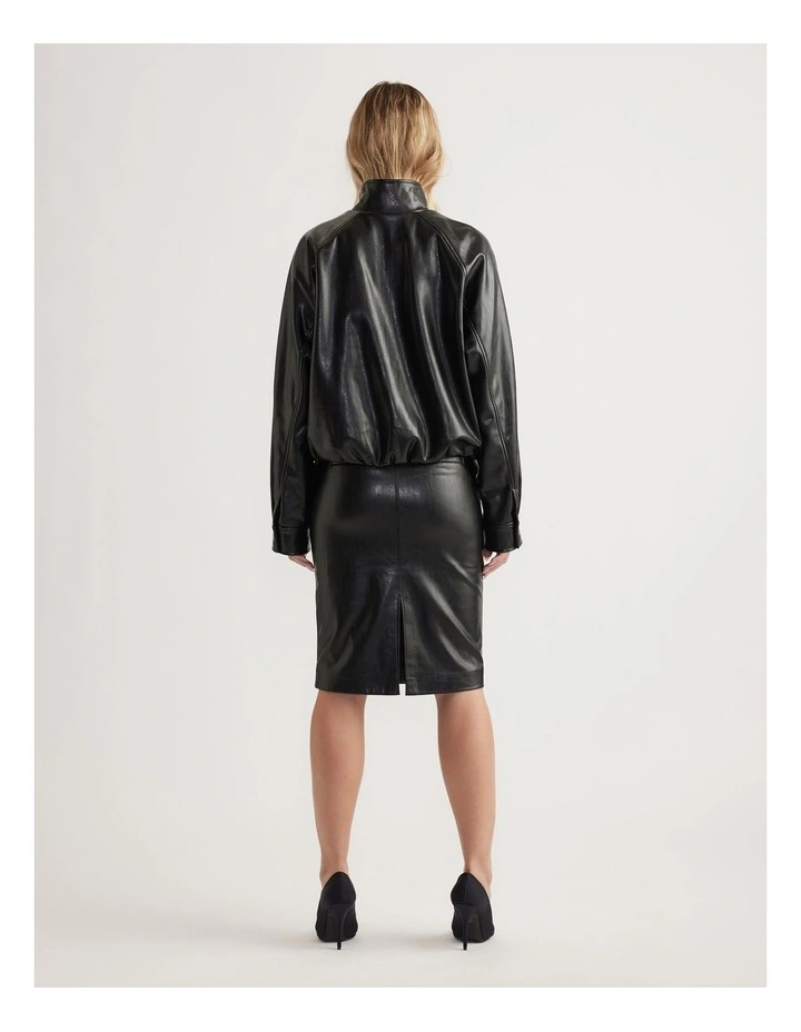 Ari Faux Leather Bomber Jacket image 2