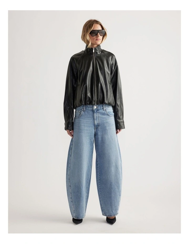 Ari Faux Leather Bomber Jacket image 4