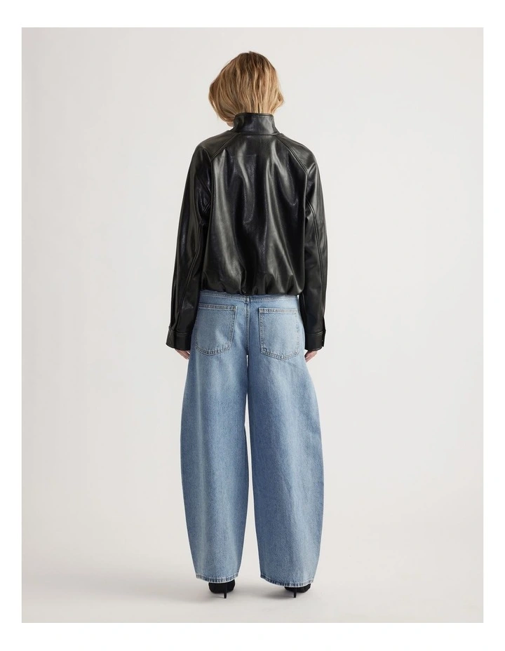 Ari Faux Leather Bomber Jacket image 5