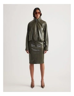 Ari Faux Leather Bomber Jacket