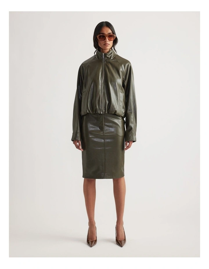 Ari Faux Leather Bomber Jacket image 1