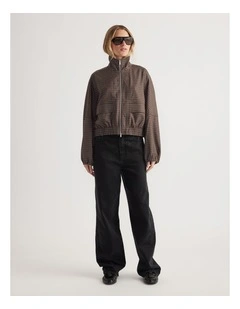 Violet Zip Check Jacket