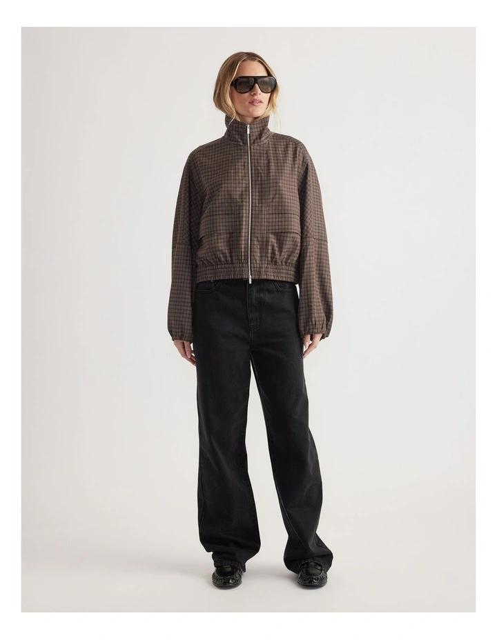 Violet Zip Check Jacket image 1
