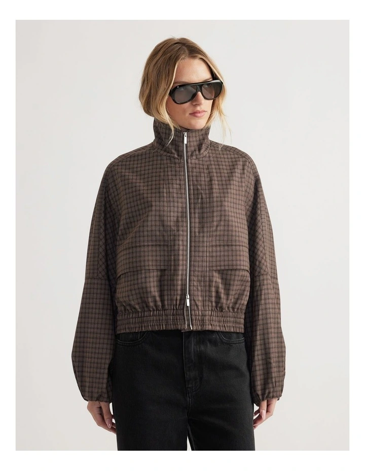 Violet Zip Check Jacket image 3