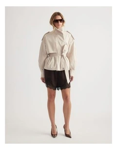 Lila Cropped Trench