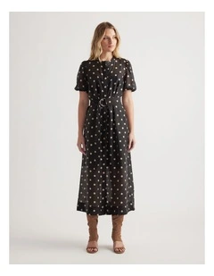 Becca Puff Sleeve Midi Dress