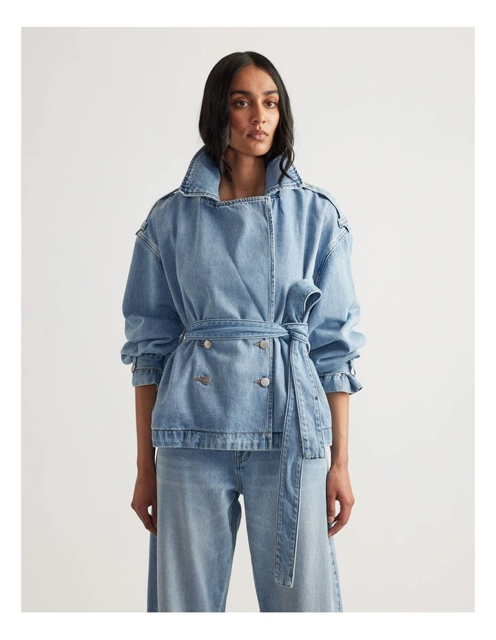 Eden Denim Crop Trench image 3