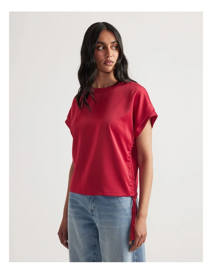 Frankie Satin Side Tie Top image 3