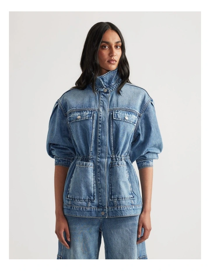 Alyssa Cinched Denim Jacket image 3