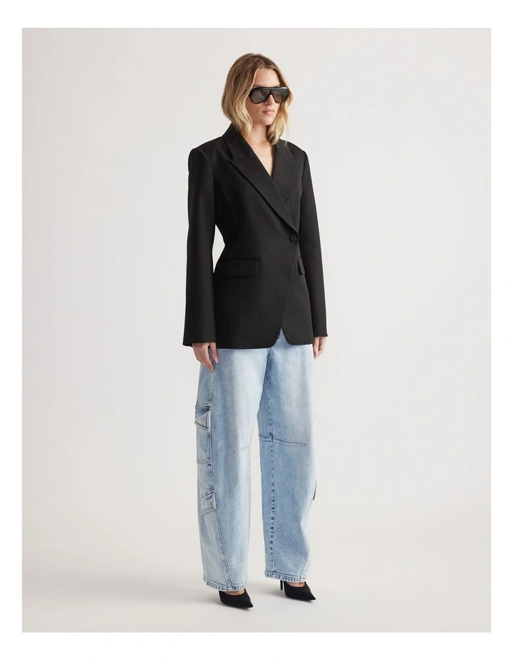 Alexa Cargo Barrel Jean in East Coast Blue image 1