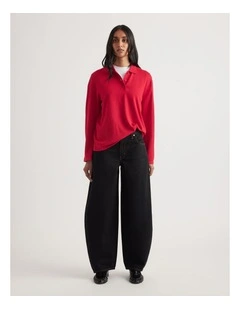 Nia Long Sleeve Knit Polo