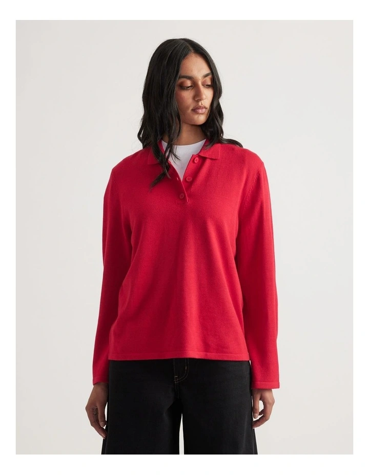 Nia Long Sleeve Knit Polo image 3