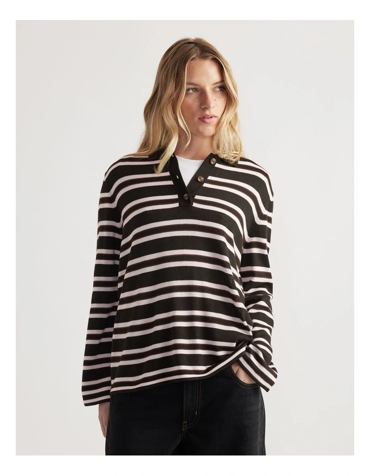 Nia Long Sleeve Knit Polo image 3
