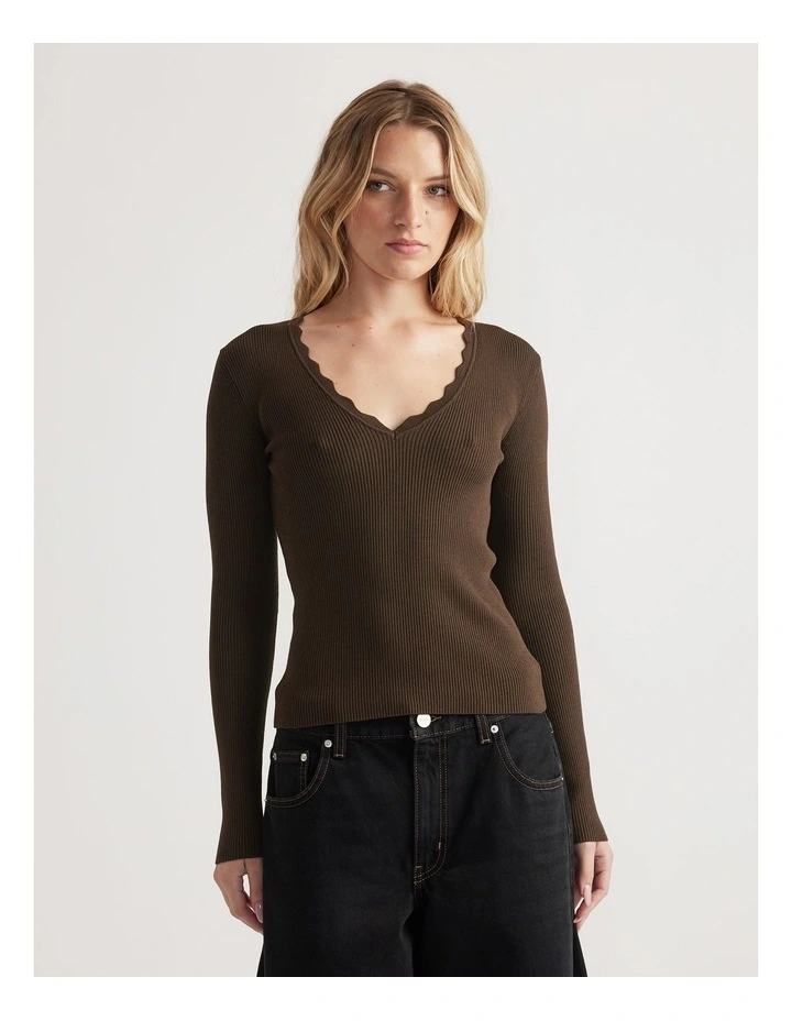 Kai V Neck Long Sleeve Top image 3