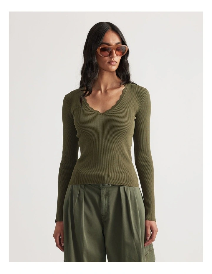 Kai V Neck Long Sleeve Top image 3
