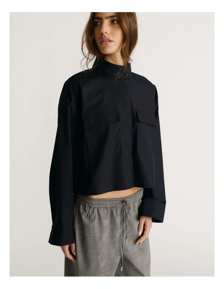D-Luxe Utility Shirt in Navy image 3