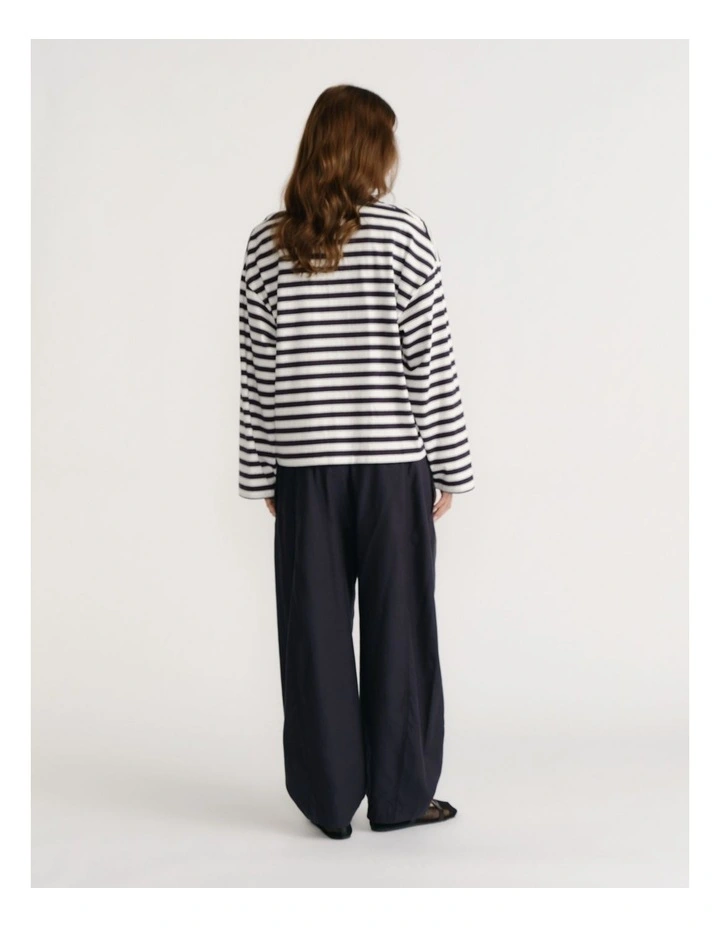 D-Luxe Stripe Polo in Navy and White image 2