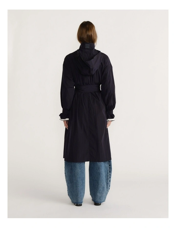 Spray Trench Coat in Navy image 2