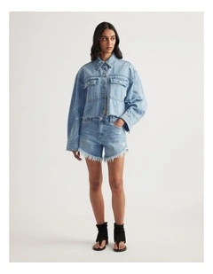 Brynn Cropped Denim Shirt