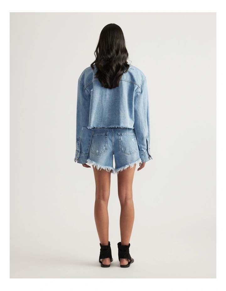 Brynn Cropped Denim Shirt image 2