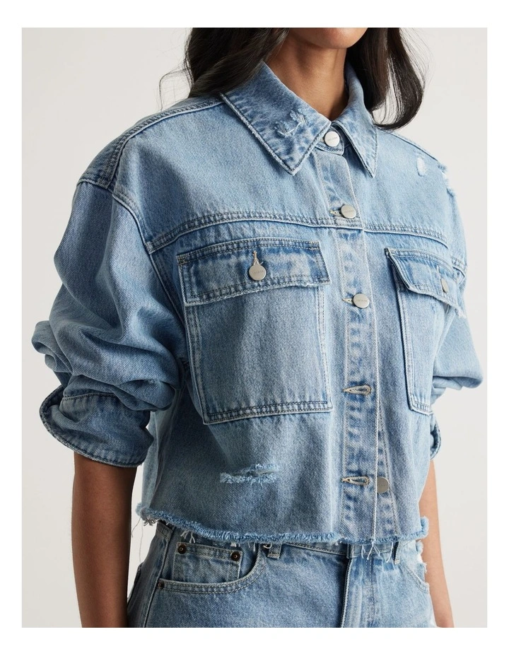 Brynn Cropped Denim Shirt image 3