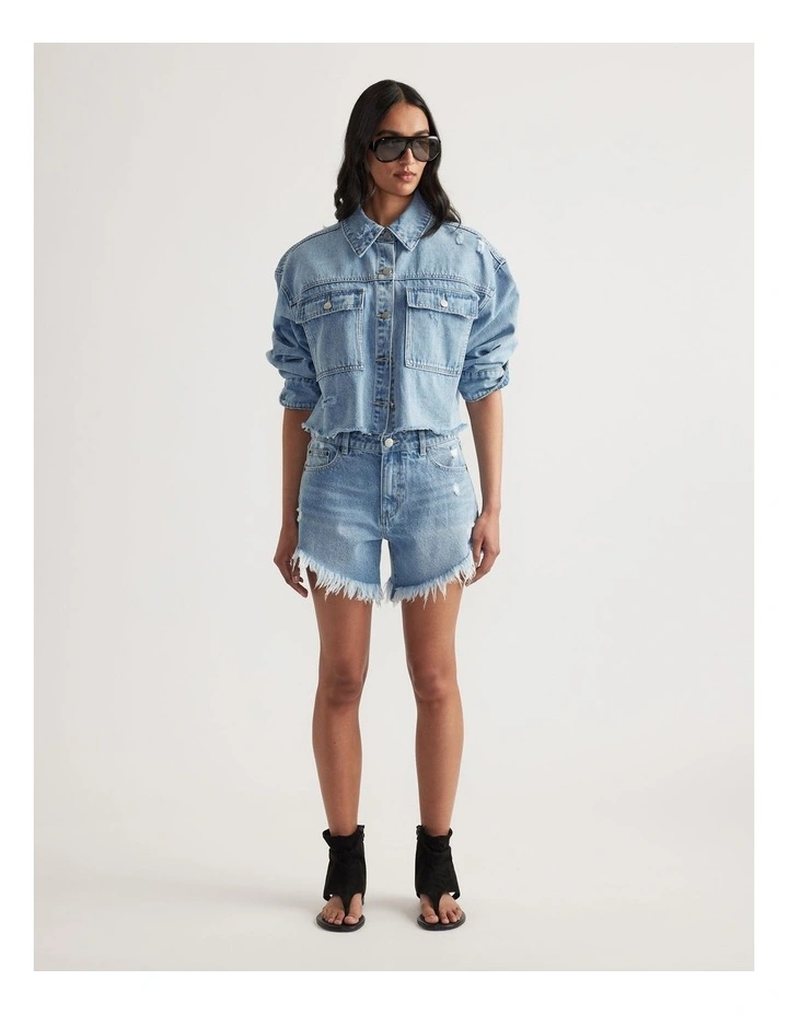 Samara Distressed Denim Short image 1