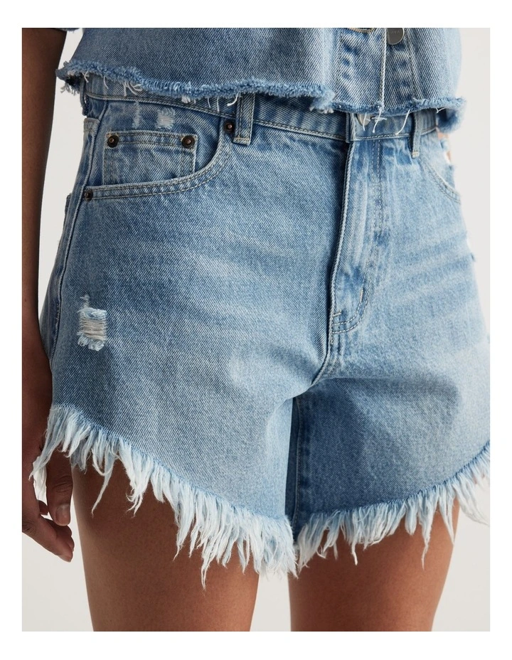 Samara Distressed Denim Short image 3