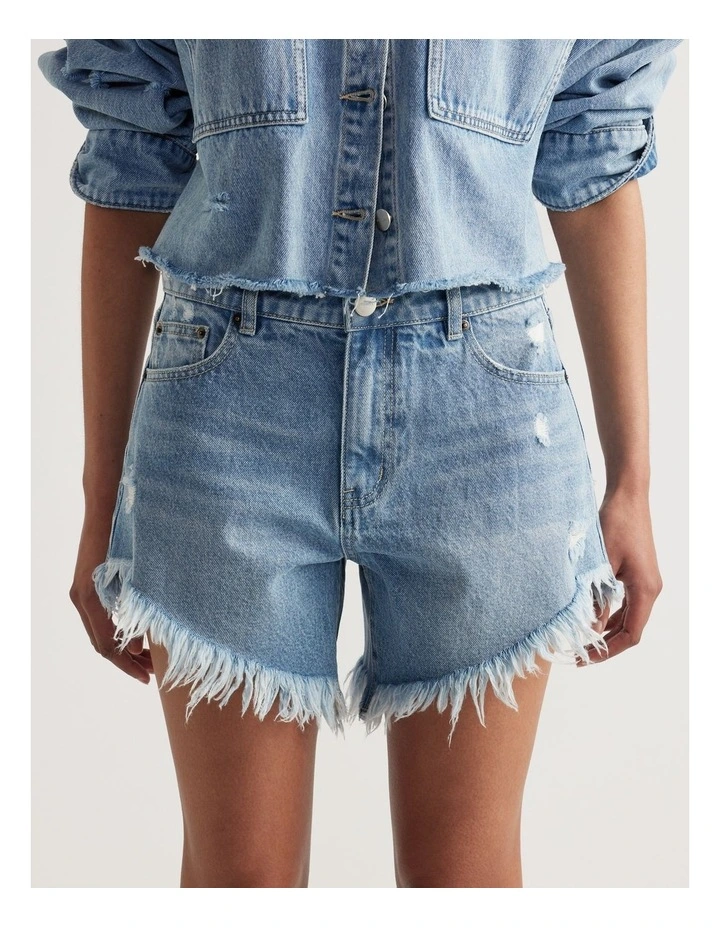 Samara Distressed Denim Short image 4