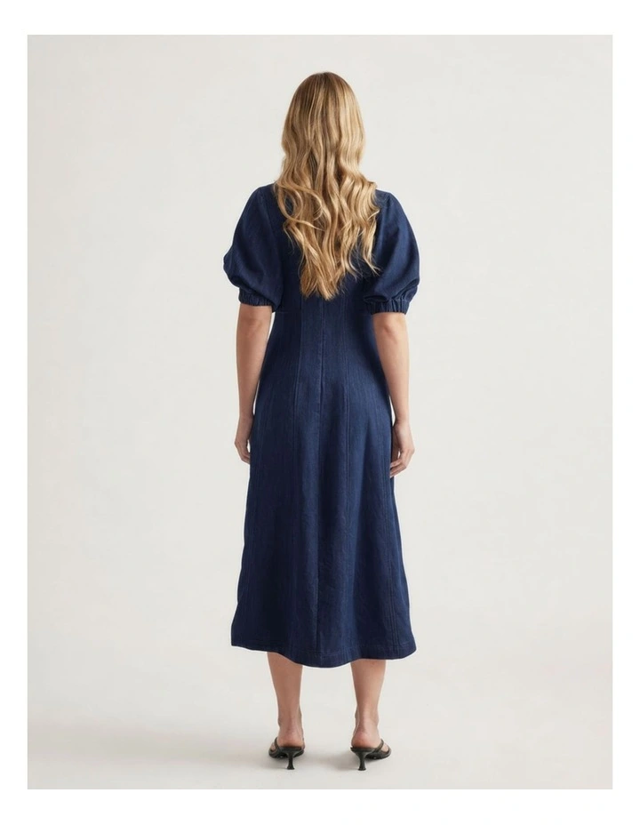 Drew Denim Panelled Midi Dress image 2