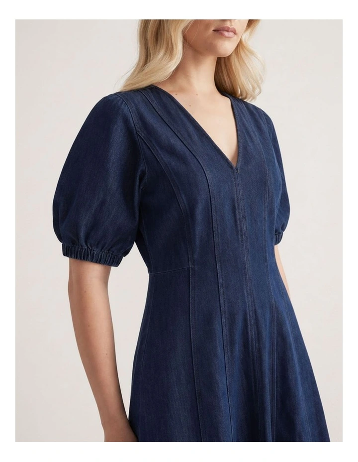 Drew Denim Panelled Midi Dress image 3