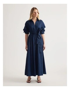 Madilyn Denim Midi Shirt Dress