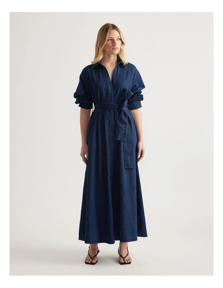 Madilyn Denim Midi Shirt Dress image 1
