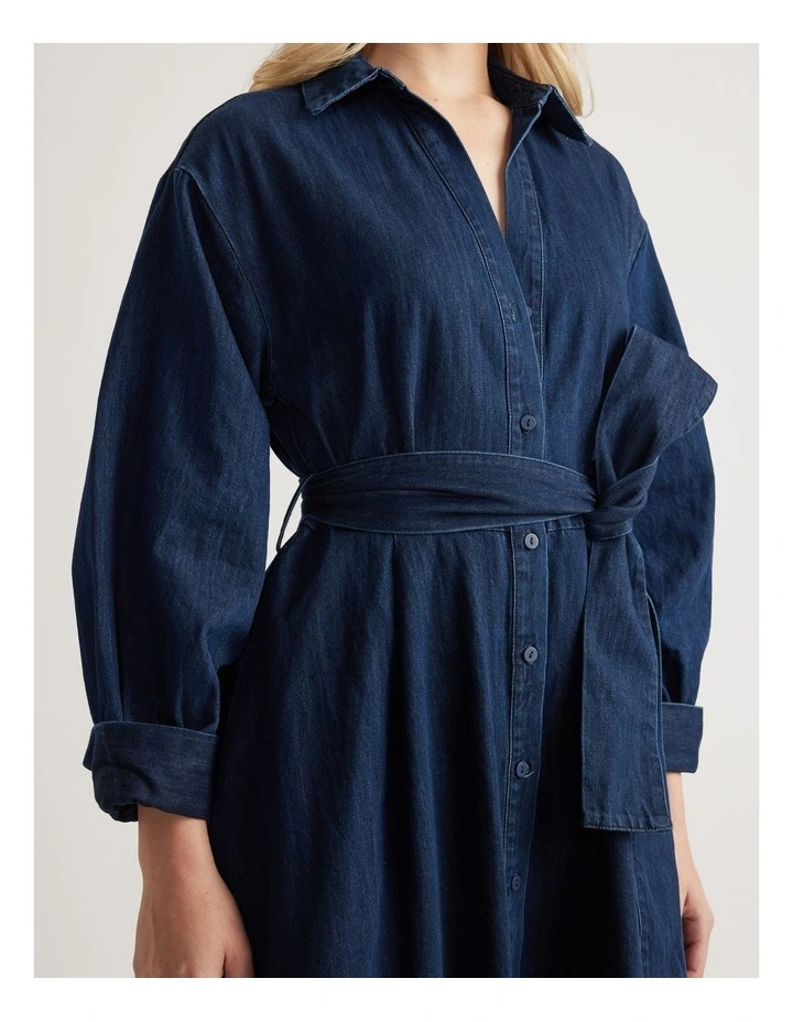 Madilyn Denim Midi Shirt Dress image 3