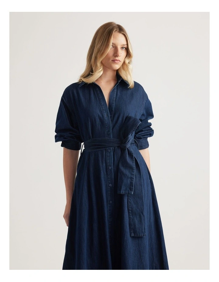 Madilyn Denim Midi Shirt Dress image 4