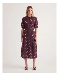 Becca Puff Sleeve Midi Dress
