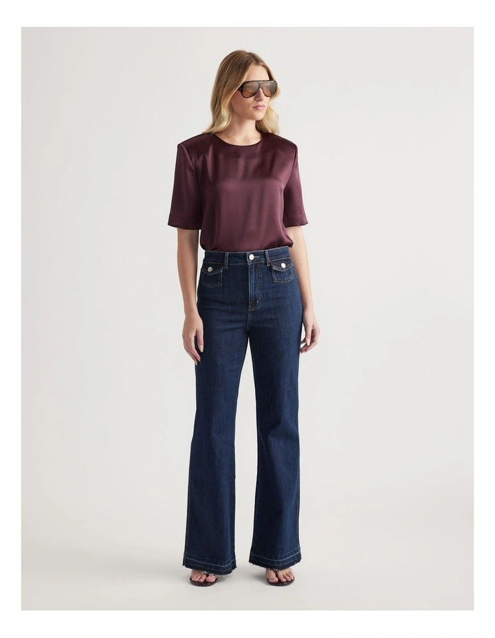 Noah Shoulder Pad Satin Top image 1