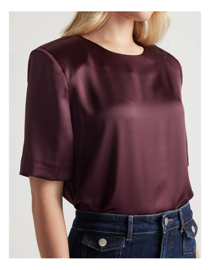 Noah Shoulder Pad Satin Top image 3