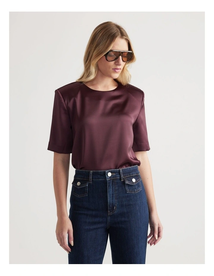 Noah Shoulder Pad Satin Top image 4