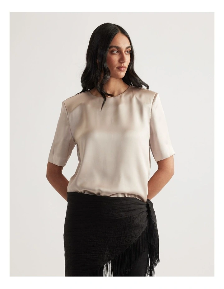 Noah Shoulder Pad Satin Top image 4
