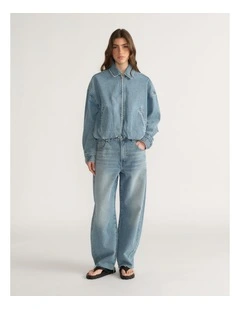 D-Luxe Denim Bomber Jacket