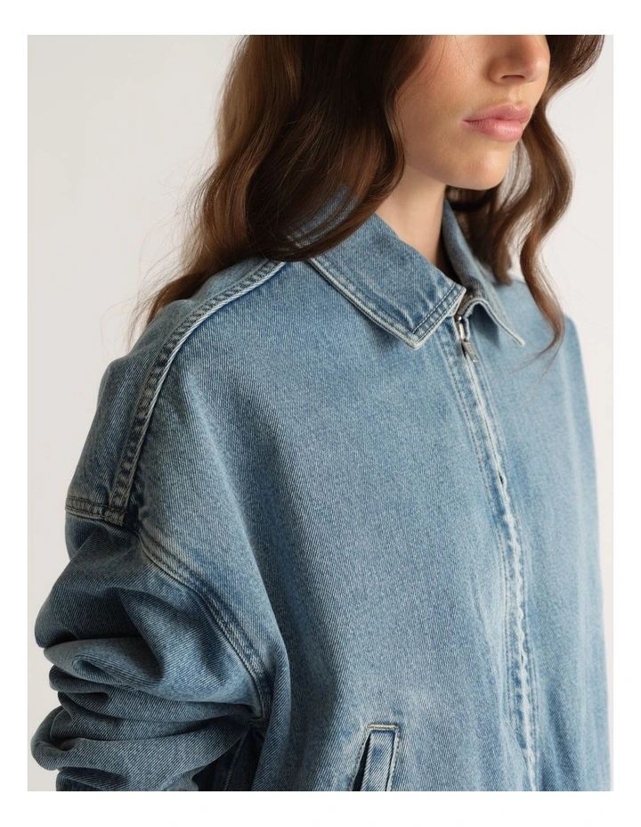 D-Luxe Denim Bomber Jacket image 3