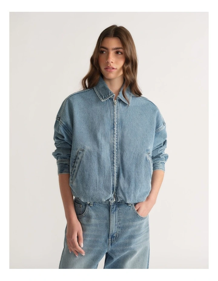 D-Luxe Denim Bomber Jacket image 4