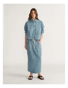 D-Luxe Denim Midi Skirt