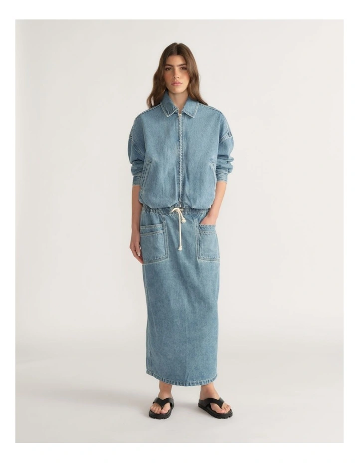 D-Luxe Denim Midi Skirt image 1