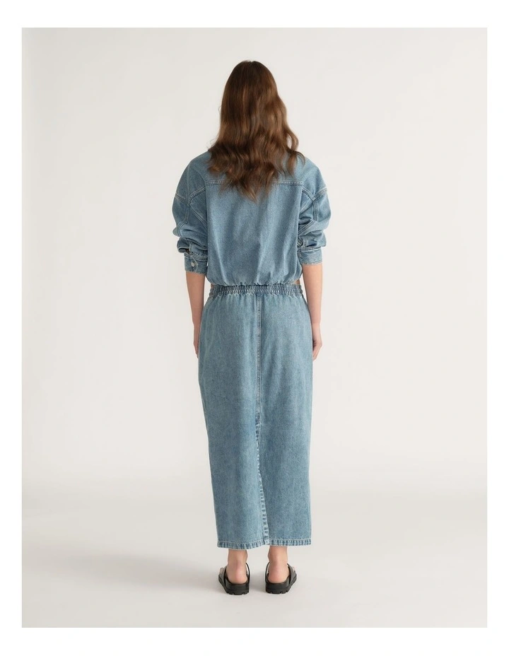 D-Luxe Denim Midi Skirt image 2