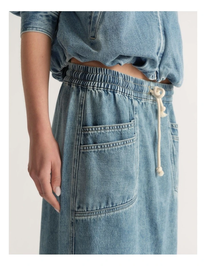 D-Luxe Denim Midi Skirt image 3