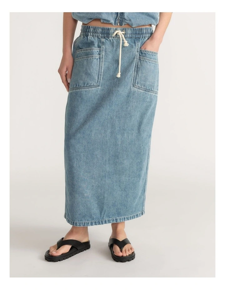 D-Luxe Denim Midi Skirt image 4