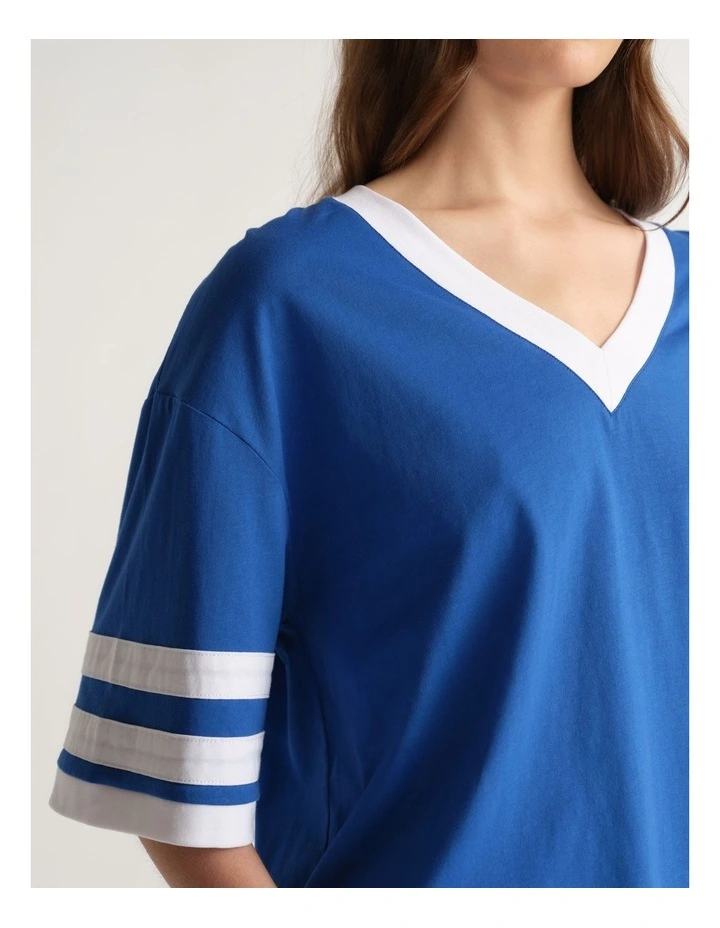 D-Luxe V Neck Stripe Tee image 3