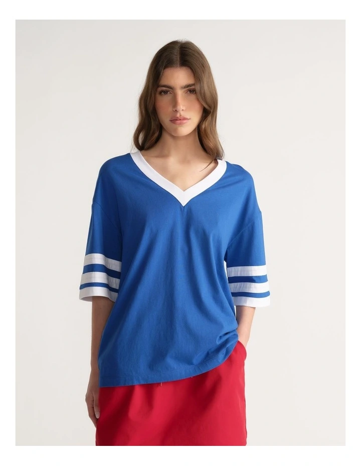 D-Luxe V Neck Stripe Tee image 4